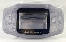 Nintendo GBA OEM Clear Purple Replacement Shell With Screws Buttons Clear Screen