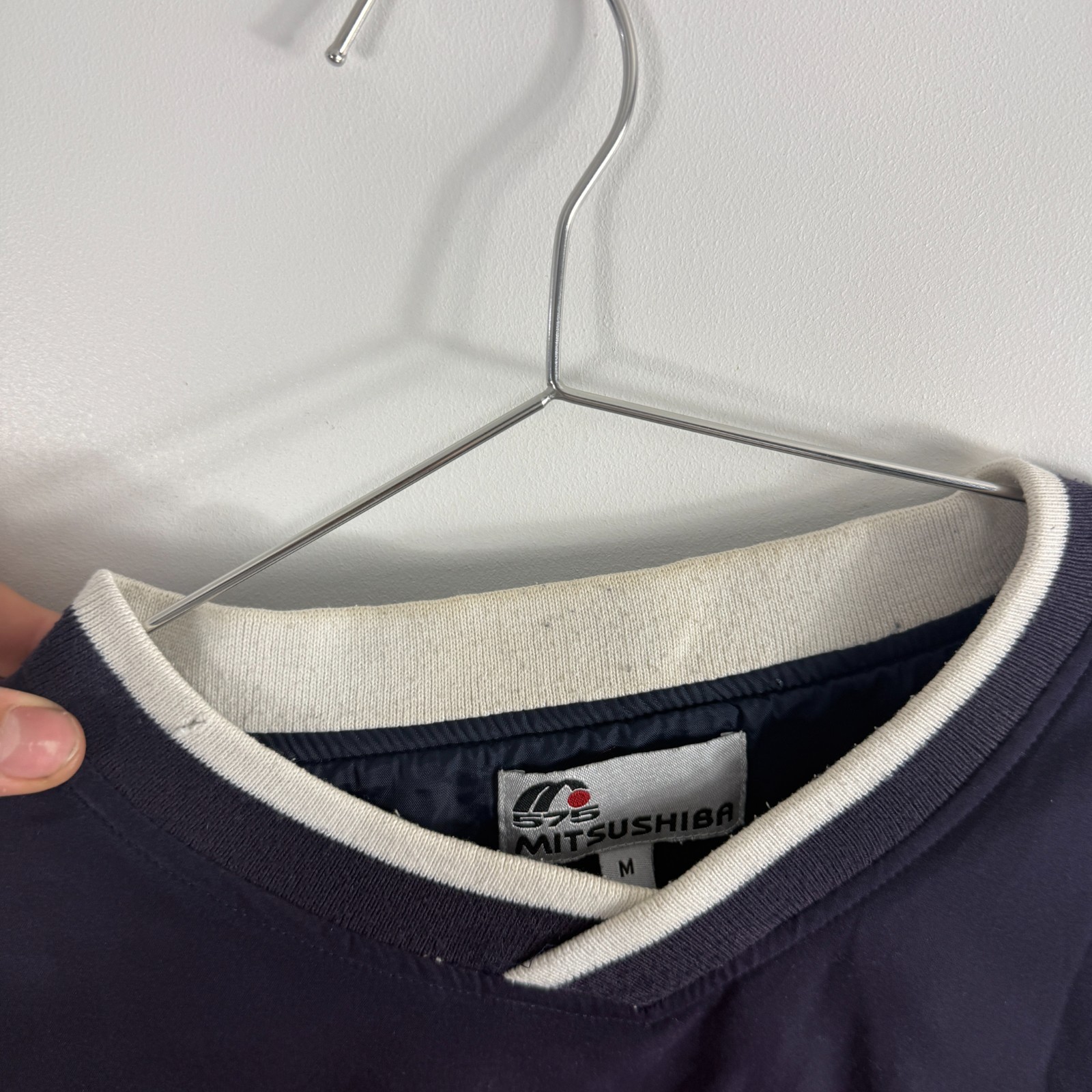 VTG 575 Mitsushiba 2000's Y2K Navy Shell Size Medium Golf Training Sweatshirt image 4