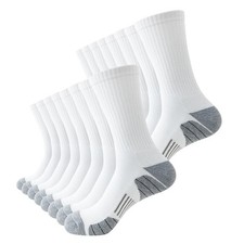 JOYN E 8 Pairs Mens Athletic Crew Socks Cushion Running Work Breathable Out