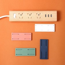 Socket Holder Plug Fixer Wall-Mounted Power Strip Holder Sticker Punch-free/