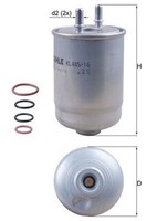 Mahle Kraftstofffilter KL 485/16D Leitungsfilter FüR Renault Laguna Espace KT0 3