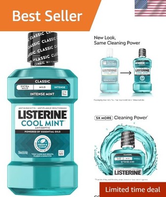 250 mL Listerine Cool Mint Mouthwash: Kills 99.9% Germs for Fresh Breath