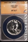 1957 Franklin Half Dollar-ANACS PF 67 Proof #SLM553