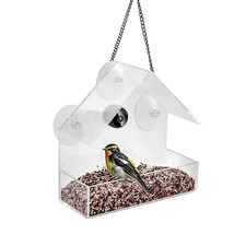 Smart Birds Hanging Feeder Transparent with Camera Home Pet Bird Feeder 1080P HD