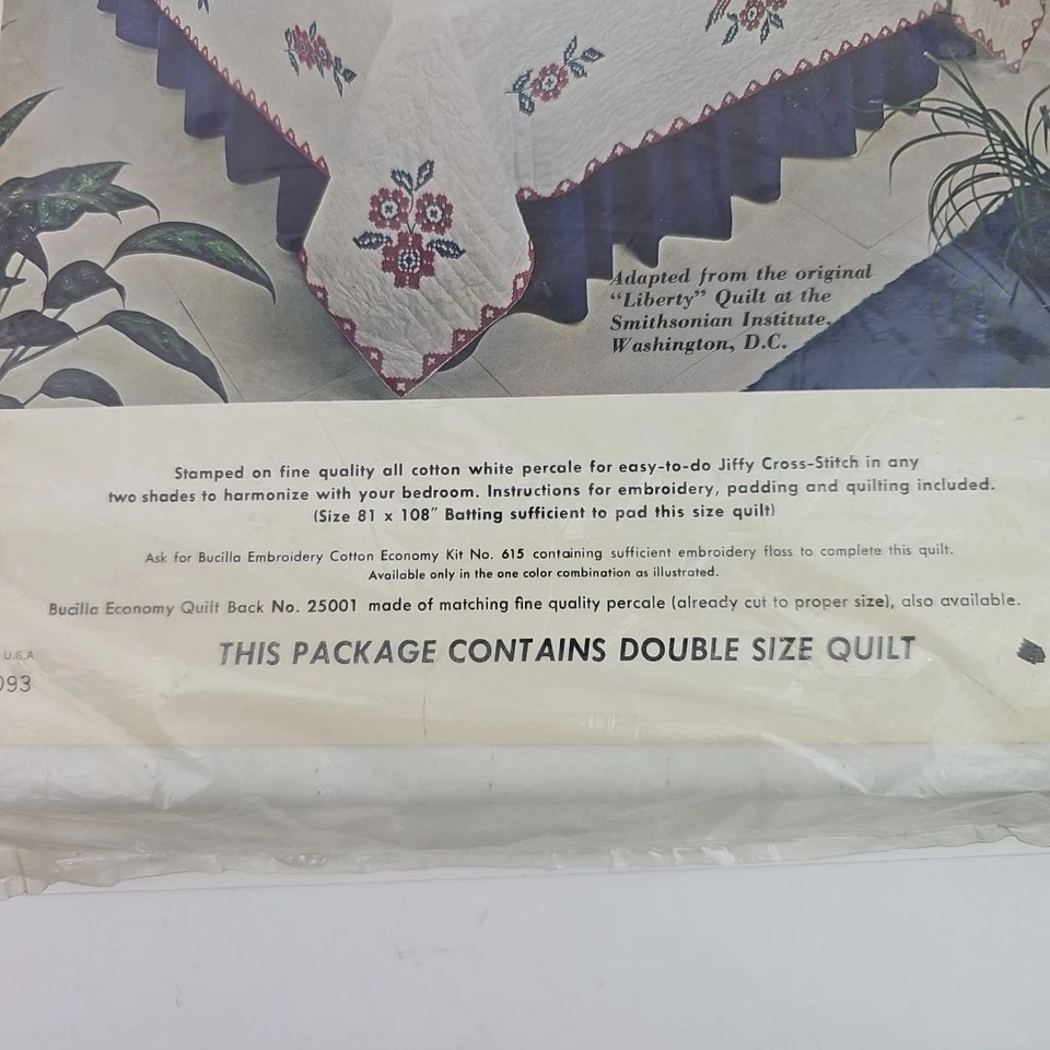 Bucilla Jeffy Stamped Cross Stitch Quilt Top Kit Double Size Americana Eagle - Image 4 of 4