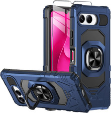 For T-Mobile REVVL 8 Phone Case with Tempered Glass Screen Protector,Military Gr