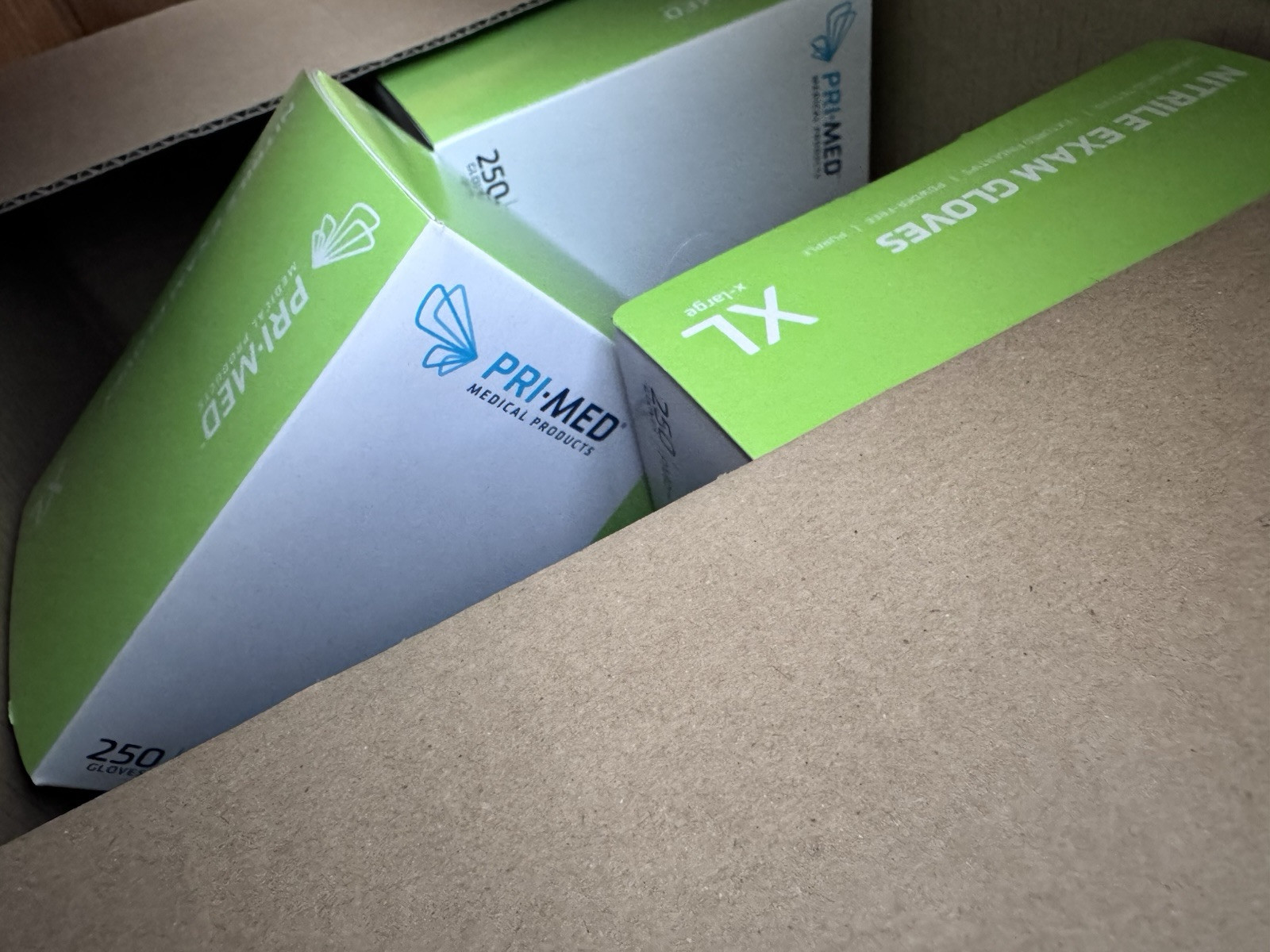 10 Boxes of PRIMED Nitrile Medical Exam Gloves Size XL QTY: 2500