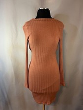 Ribbed Open Strapped Back Body Contour Dress M Made in USA
