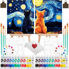 2 Sets 10X12 Sip and Paint Kit for Adults,Couples Painting Kit Date Night,With P