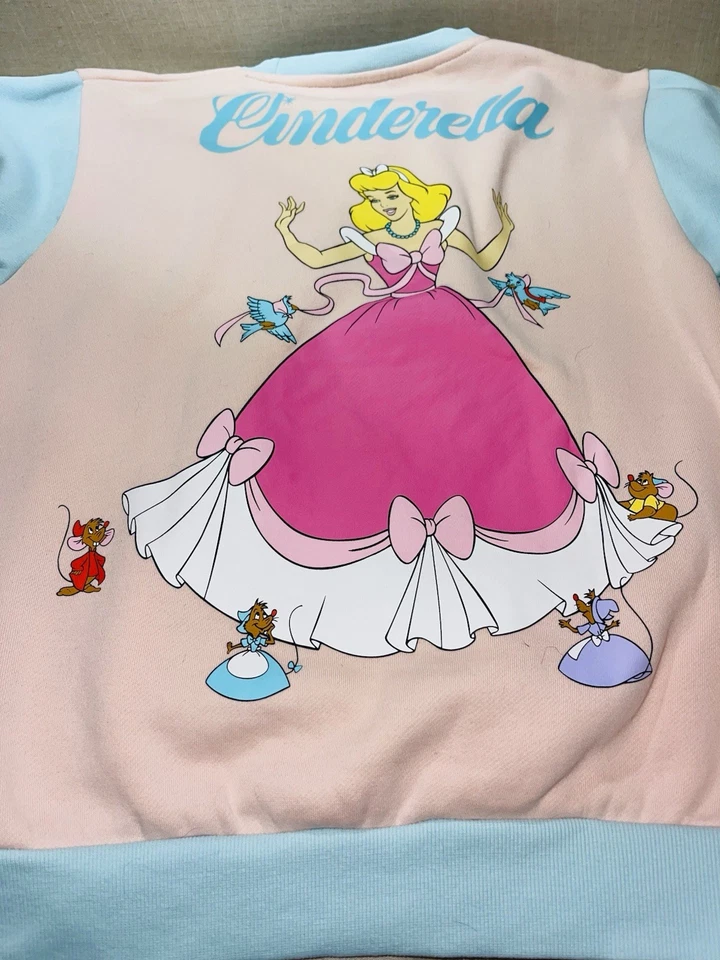 DISNEY Cinderella Sweatshirt Shirt Pink Blue Women's Large Cakeworthy - Image 4 of 4