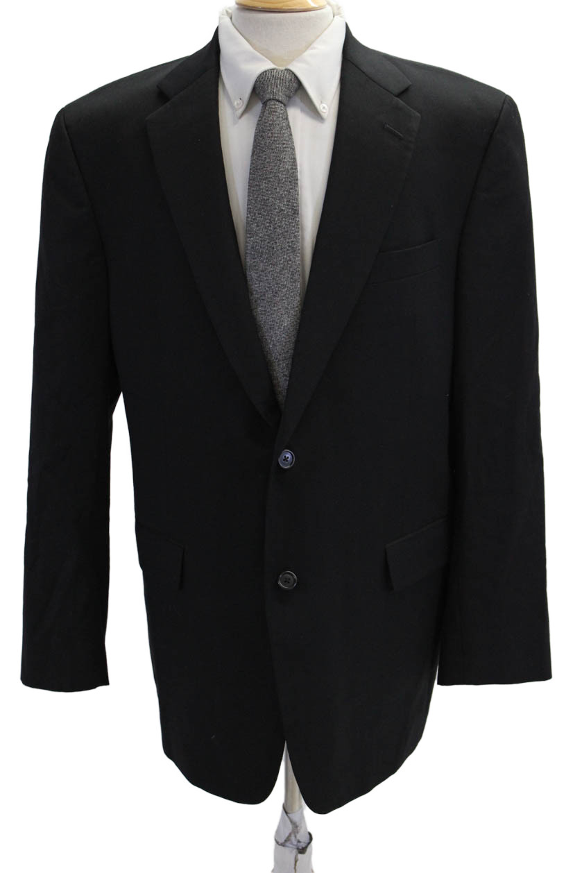 Hart Schaffner Marx Gold Mens Two Button Blazer Jacket Black Size 42 RegularFree Shipping in US $100+ Orders | $6.95 Orders Below