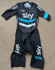 Rapha Team Sky SS Aerosuit Skinsuit Short Sleeve Full Zip Padded Size 4