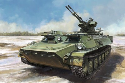 TRUMPETER 09618 1/35 SCALE MT-LB Armored transport vehicle with zu-23-2 Model
