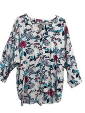 Chico's Floral V-Neck Button Down Tunic Size 3-XL