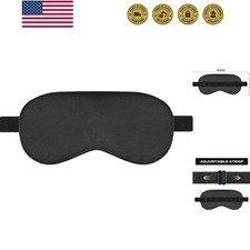 Silk Sleep Mask, Adjustable Soft Eye Cover for Comfortable Sleep Naps, Pres...