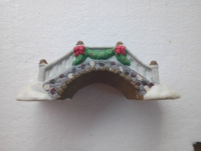 Vintage 3'' Porcelain Xmas Bridge Christmas Decoration Rite Aid Corp