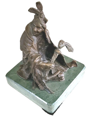 Carl Kauba (1865-1922) Seated Indian W/ Pipe Native American - Bronze Sculpture
