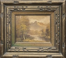 Mid-Century Pastoral Landscape Oil Painting Signed Julel, Framed — listing 3