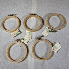 Lot of 5 Vintage Wooden Embroidery Hoops Quilting Cross Stitch 3" inches New
