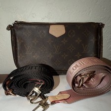 Louis Vuitton Brown Monogram Shoulder Bag Gold Hardware Detachable Straps