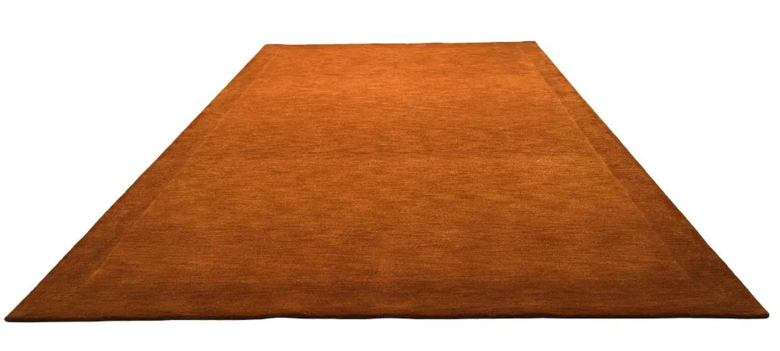 Hand-Tufted Brown Plain Border Wool Rug
