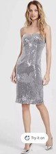 Guess Womenâs Jamie Strapless Sequin Sheath Dress Blue Ribbon Multi Size 6 NWT