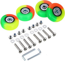 50Mm X 18Mm Set of 4 Luggage Suitcase Replacement Wheels, Rubber Swivel Caster W