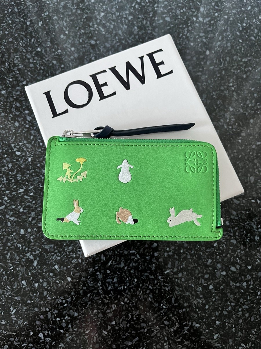 NEW LOEWE x Howl's Moving Castle Green Rabbit Leather Cardholder