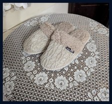 NEW Women's Muk Luks Frida Fairy Dust/Ivory Beige Scuff Slippers Small 5-6
