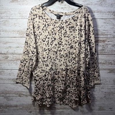 Simply Vera Vera Wang Women's Animal Print Layered Top Size 2X XXL