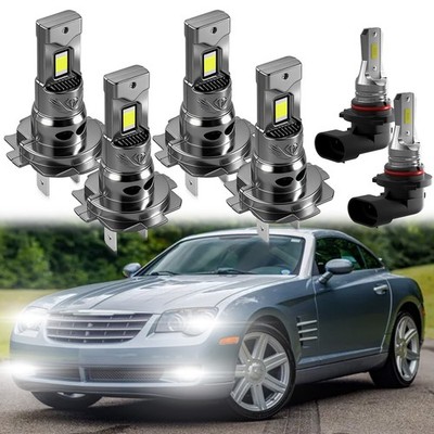 For Chrysler Crossfire 2-Door 2004 - 2008 6x LED Headlight + Fog Light Bulbs Kit