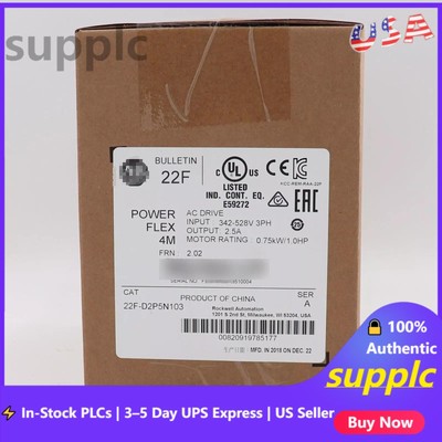 New In Box Sealed AB PowerFlex 4M 0.75kW 1HP AC Drive 22F-D2P5N103 US Free Tax
