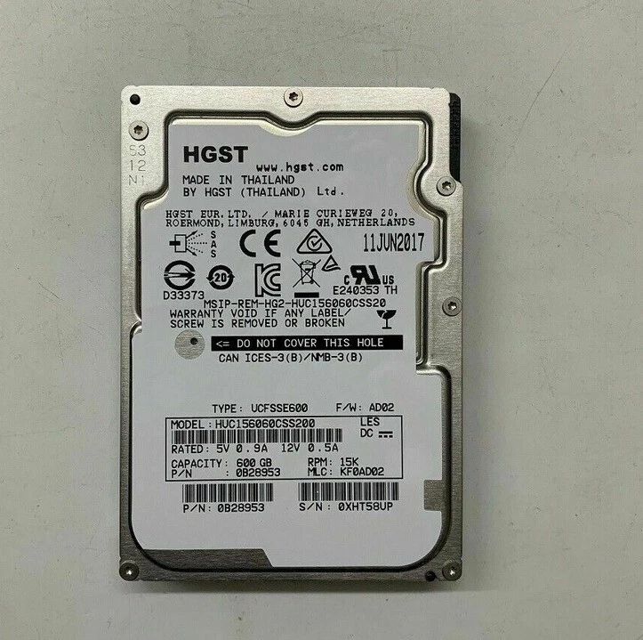 Hitachi 600GB 5PNGD SAS 2.5" 15K 12Gb/s HUC156060CSS200 05PNGD Hard Drive - Image 3 of 4