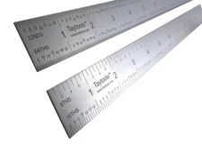 Taytools 12" Rigid Machinist Rule Ruler Hardened Spring Steel 4R silver 