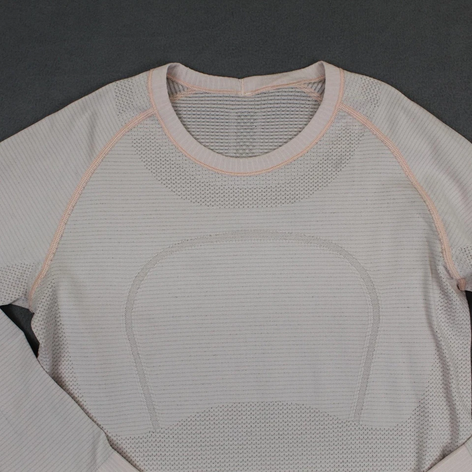 Рубашка женская Lululemon 8 розовая Swiftly Tech с длинным рукавом легкая бесшовная беговая - Изображение 2 из 4