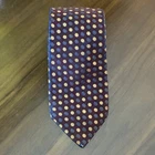 IKE BEHAR New York Men's Silk Necktie USA Designer Geometric Burgundy Medallion