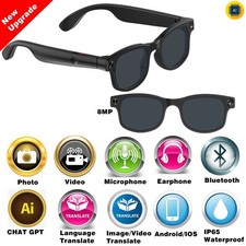 Men Smart Bluetooth Glasses Safety Sunglasses Rectangular Audio UV Protection US