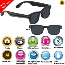 Men Smart Bluetooth Glasses Safety Sunglasses Rectangular Audio UV Protection US