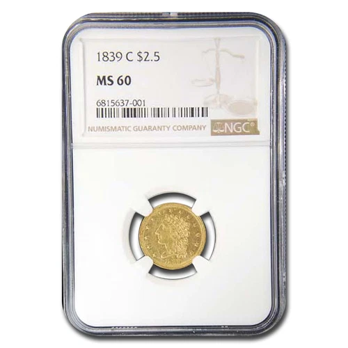 1839-C $2.50 Gold Classic Head MS-60 NGC