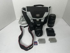 Canon EOS Rebel T1i Camera W/ EFS 18-55mm 55-250mm Zoom Lenses Bundle Tested