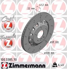 2x ZIMMERMANN Bremsscheibe FORMULA Z 100.3385.70 für AUDI A4 B9 8W5 A5 F5A F53