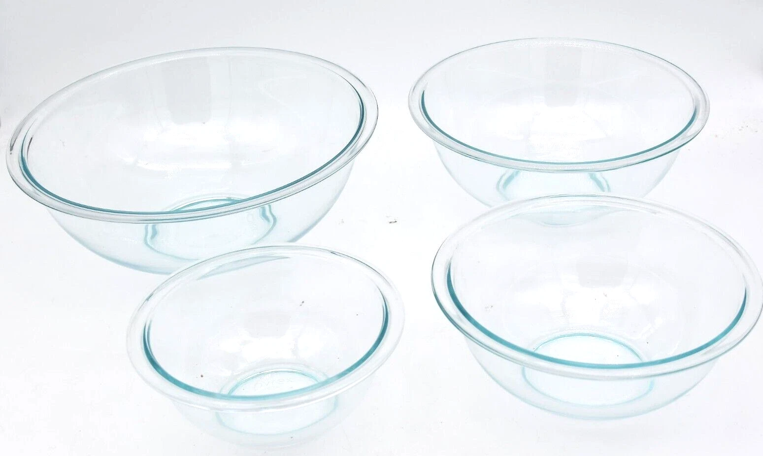 Pyrex Clear Nesting Mixing Bowls Set 4 Glass