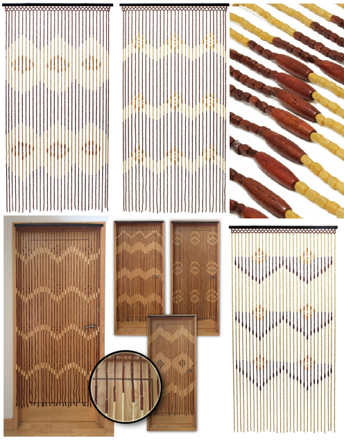Wooden Bamboo Beaded Door Stylish Curtain Blind Fly Bug Screen Wooden Bamboo Beaded Door Curtain Decorative Keeps Flies Bug Out Assorted Design