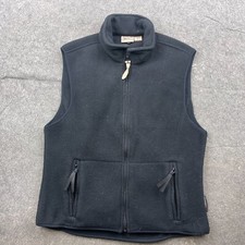 Woolrich Vest Women Medium Black Full Zip Fleece Casual Preppy Hiking Outdoors