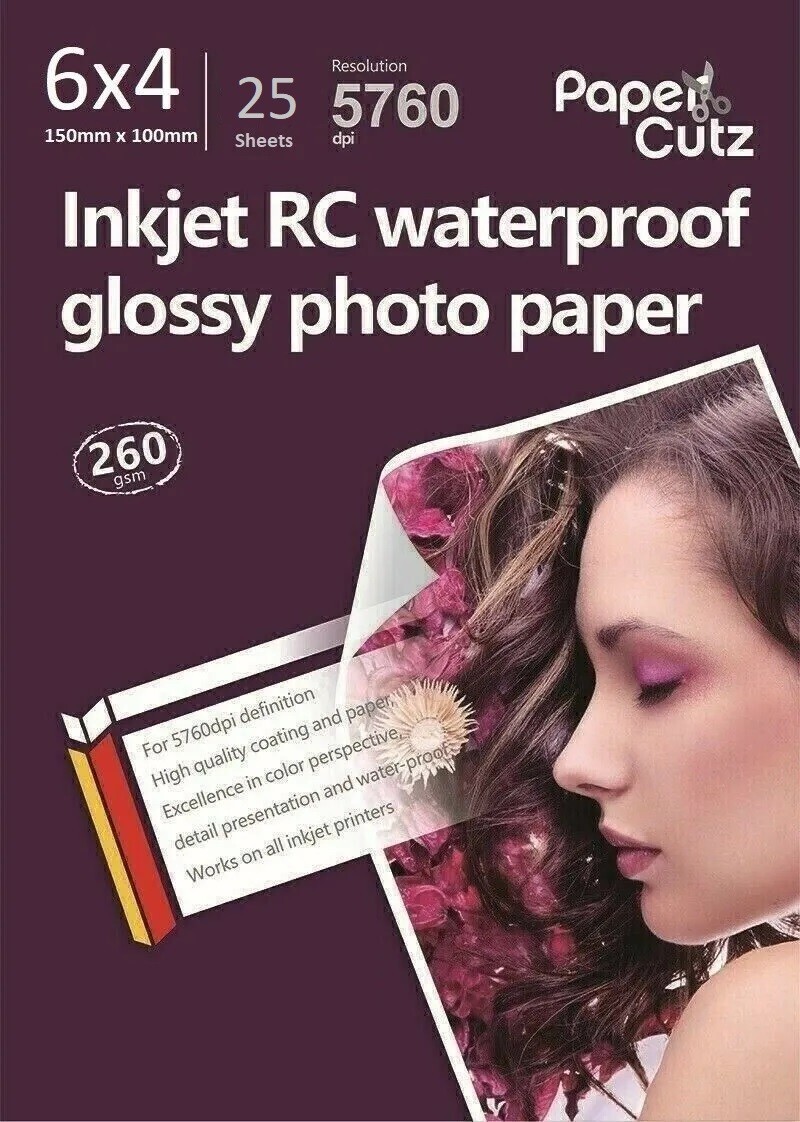 6"" x 4"" Gloss Inkjet Photo Paper 260GSM Resin Coated - 25 Sheets