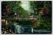 Connecticut Waterbury Hamilton Pond Bridge Ice Mill Postal de Colección PUBLICADA 1912