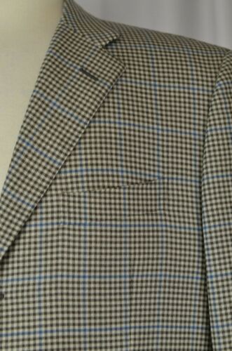 Alfred Dunhill Sport Coat Blazer Size 46 L Wool Italy Check Pattern Double Vent - Picture 1 of 10