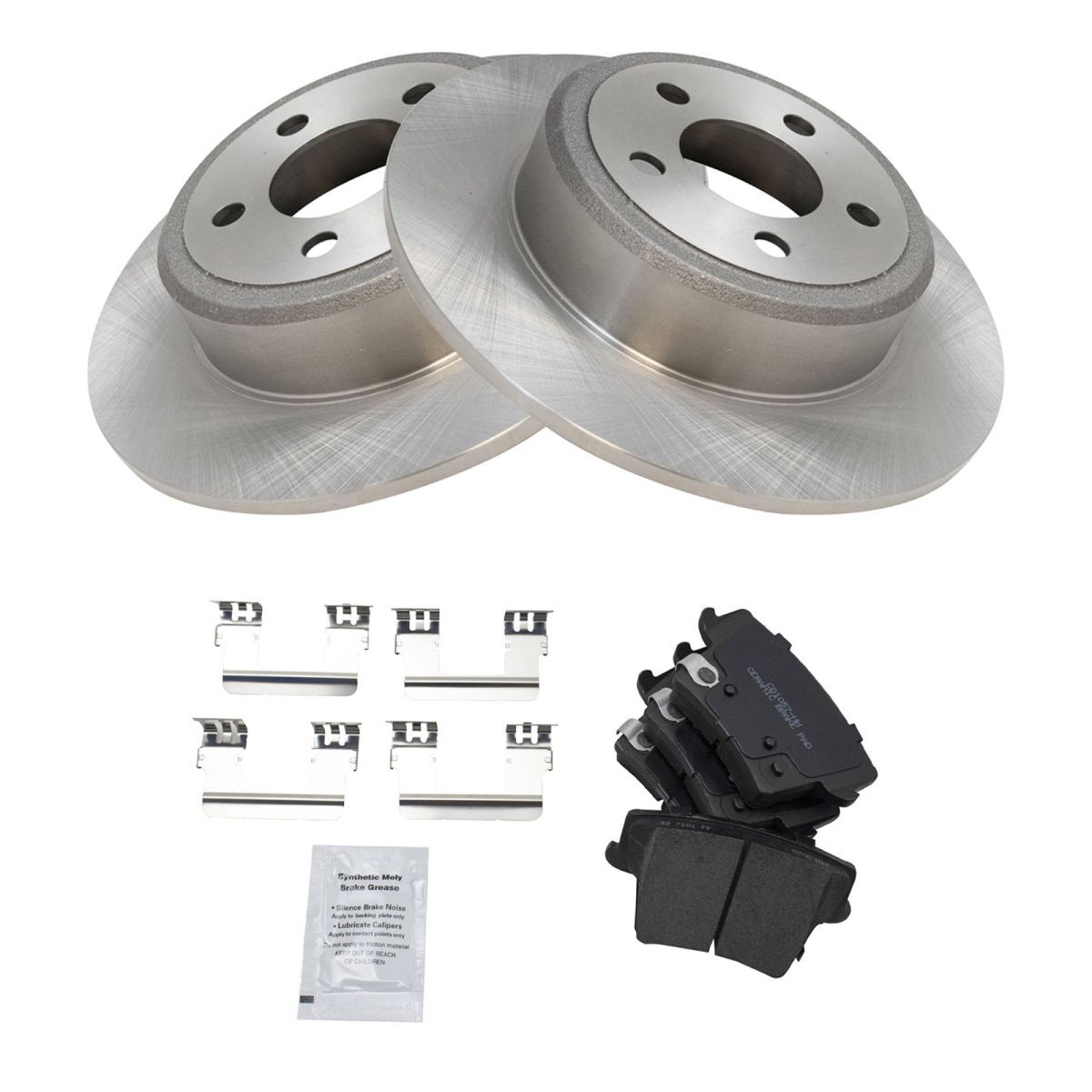 TRQ Rear Premium Posi Ceramic Disc Brake Pad & Rotor Kit for Chrysler