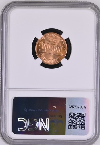 1982-D 1C RD Large Date Zinc Lincoln Memorial One Cent NGC MS68+RD 6697136-001 - Picture 2 of 2
