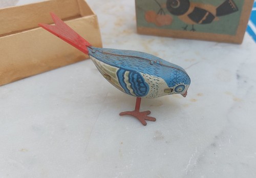 Giocatolo latta vintage, uccello A Corda - Foto 3 di 7